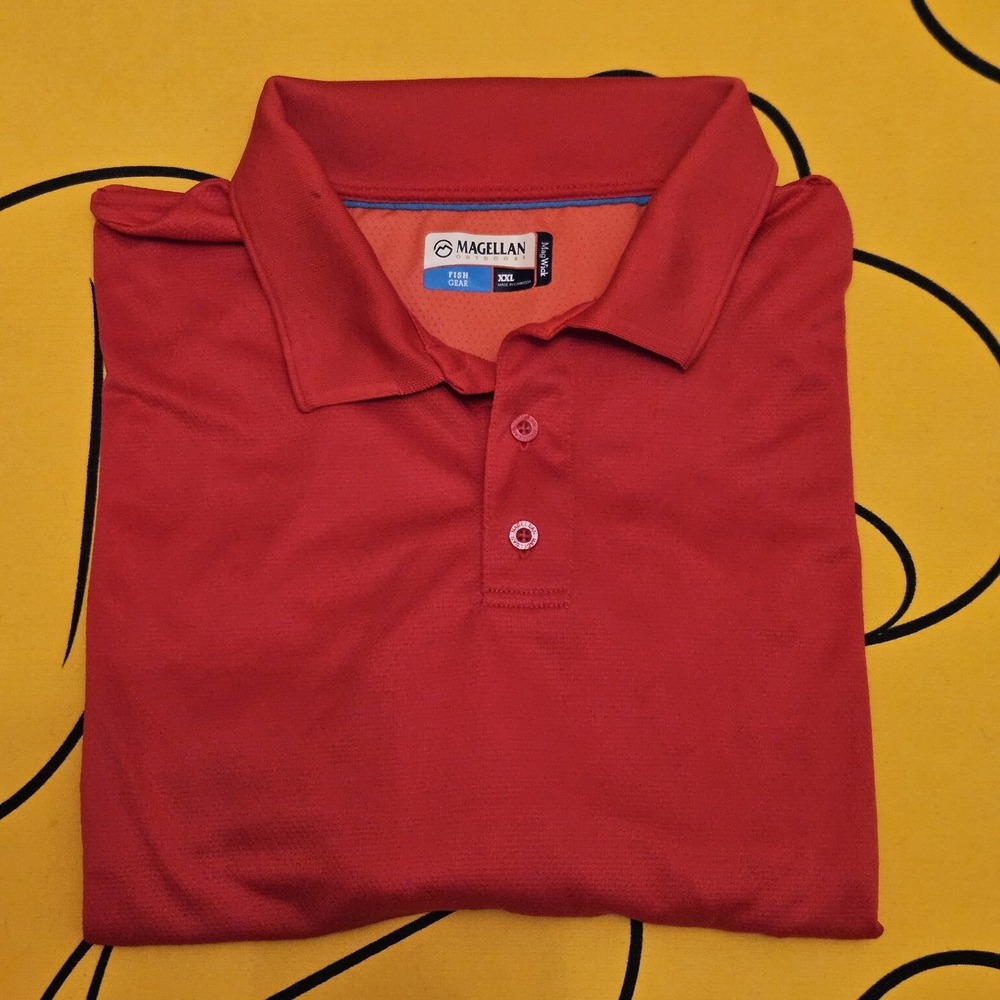 Magellan Outdoors Men's Mag Wick Fish‎ Gear Red Vented Shirt – XXL – Preowned